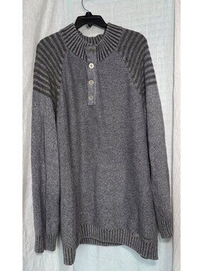 J.B. Holt Men's Mock Neck Button Pullover Sweater - Gray size XXL
